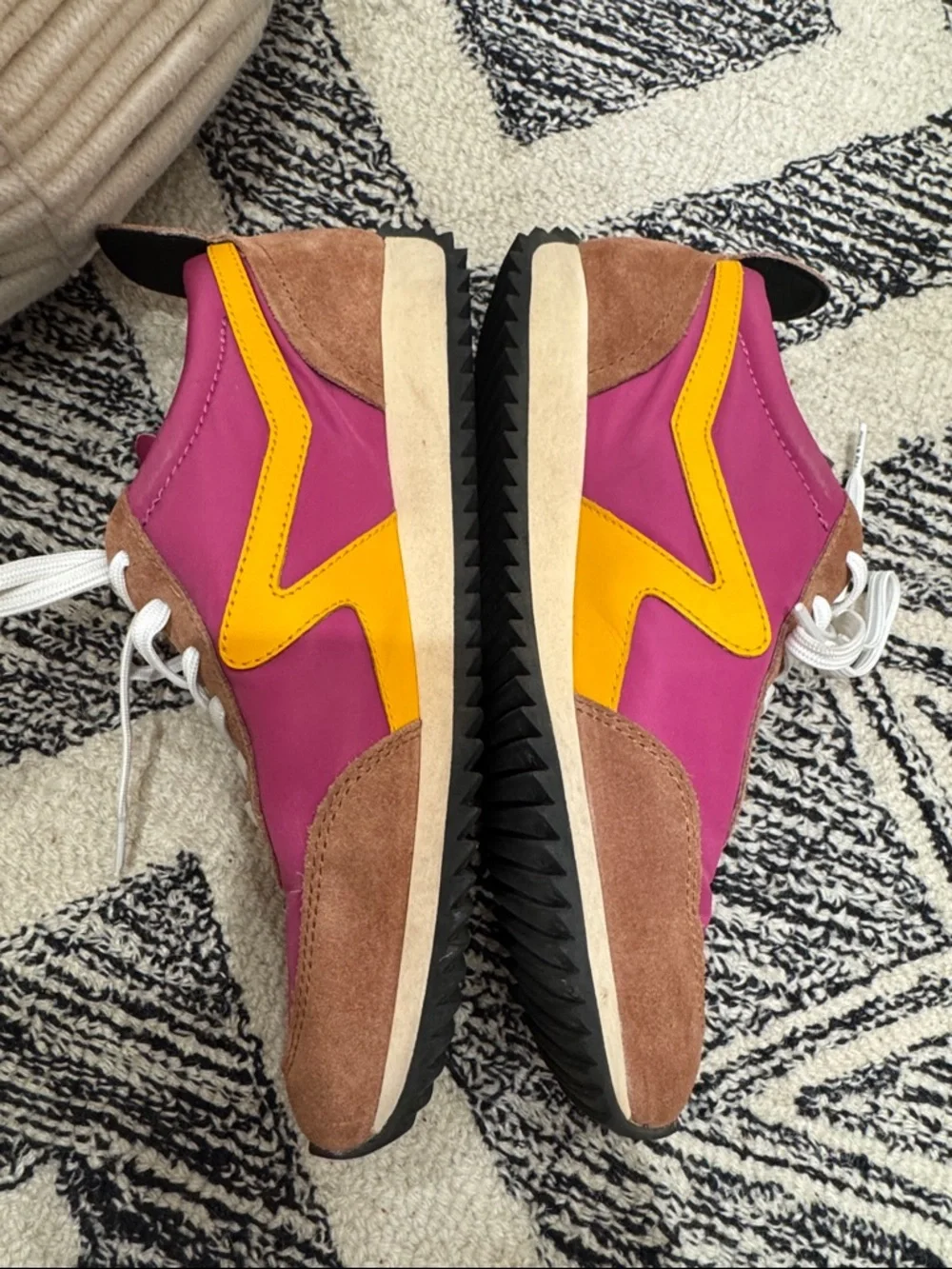 rag & bone Magenta and Brown Runner Sneakers with Yellow Accent - Picture 11 of 11